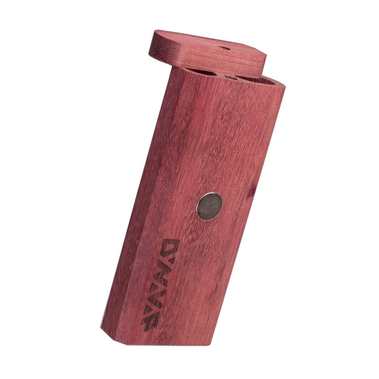 dynavap dynastash XL in cedar for use in storing & transporting your favorite dynavap device sat on white background