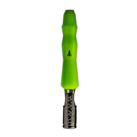 green neon series dynavap B vaporizer sat on cap set on white background