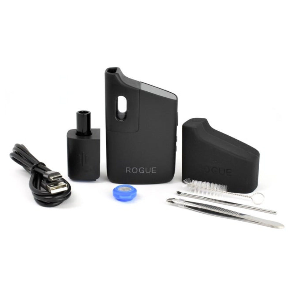 healthy rips rogue SE vaporizer with accessories and changing cable set on white background