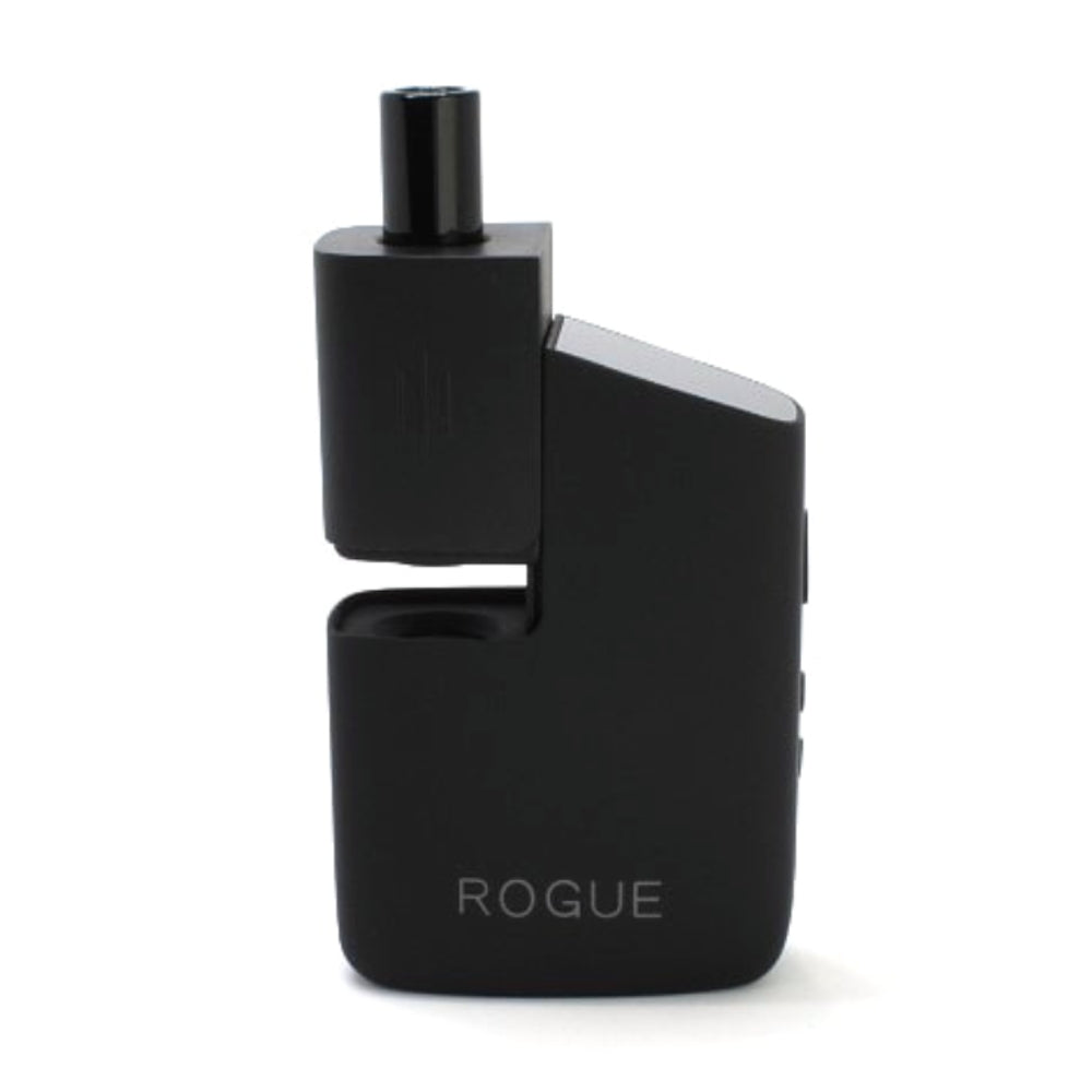 healthy rips rogue SE vaporizer with accessory attachment and glass mouthpiece half removed from device set on white background