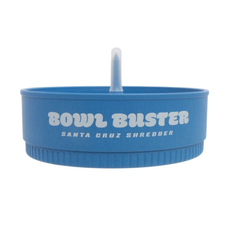 blue santa cruz hemp bowl-buster sat on white surface