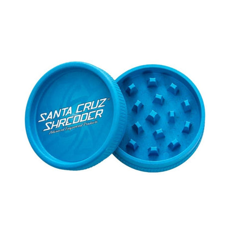 blue santa cruz shredder hemp made 2 piece herb grinder set on white background