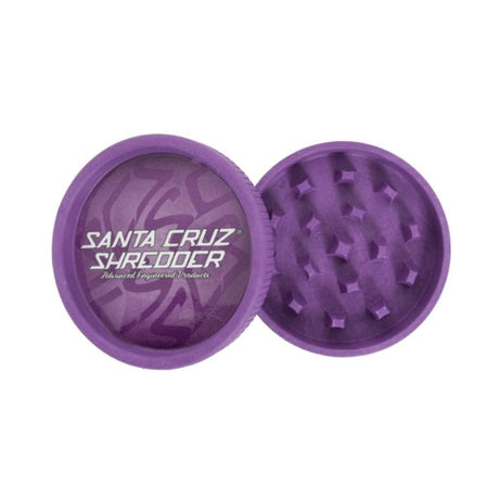 purple santa cruz shredder hemp made 2 piece herb grinder set on white background