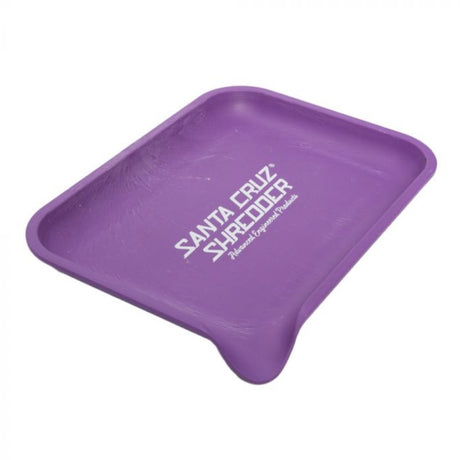 purple santa cruz hemp rolling tray sat on white background