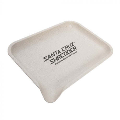 white santa cruz hemp rolling tray sat on white background