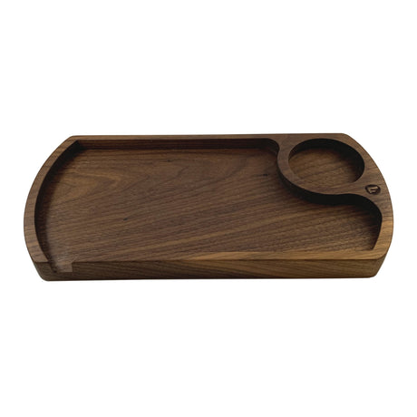 walnut futo rolling tray straight view on white background