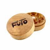 maple futo herb grinder in 2 sections 1 atop the other on white background