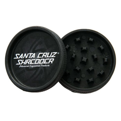 black santa cruz shredder hemp made 2 piece herb grinder set on white background